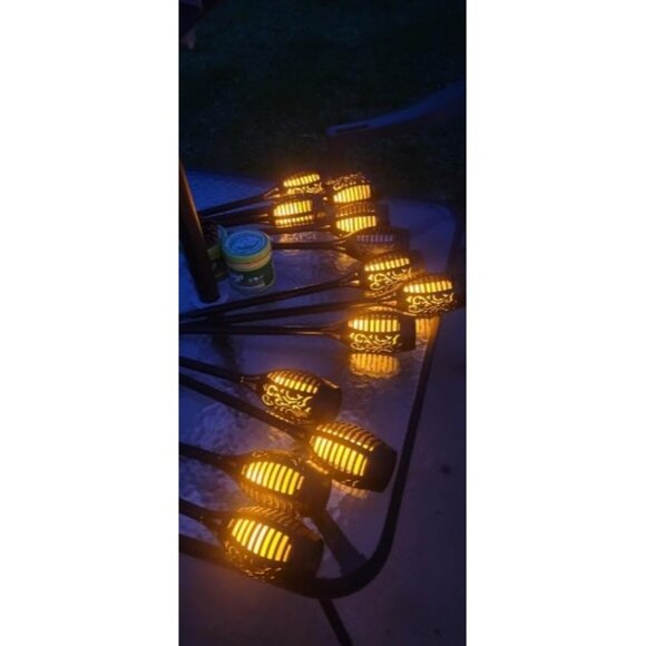 Solar Flame Torch Lights for Garden Decor, 12Pack Solar Lights Outdoor - Picture 3 of 3